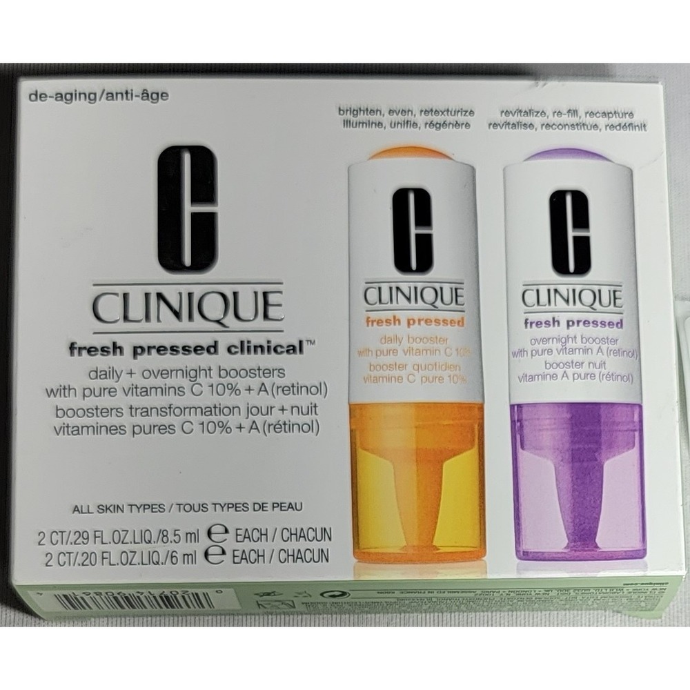 Clinique Fresh Pressed Clinical Daily Overnight Booster Vitamin C A Retinol Set
